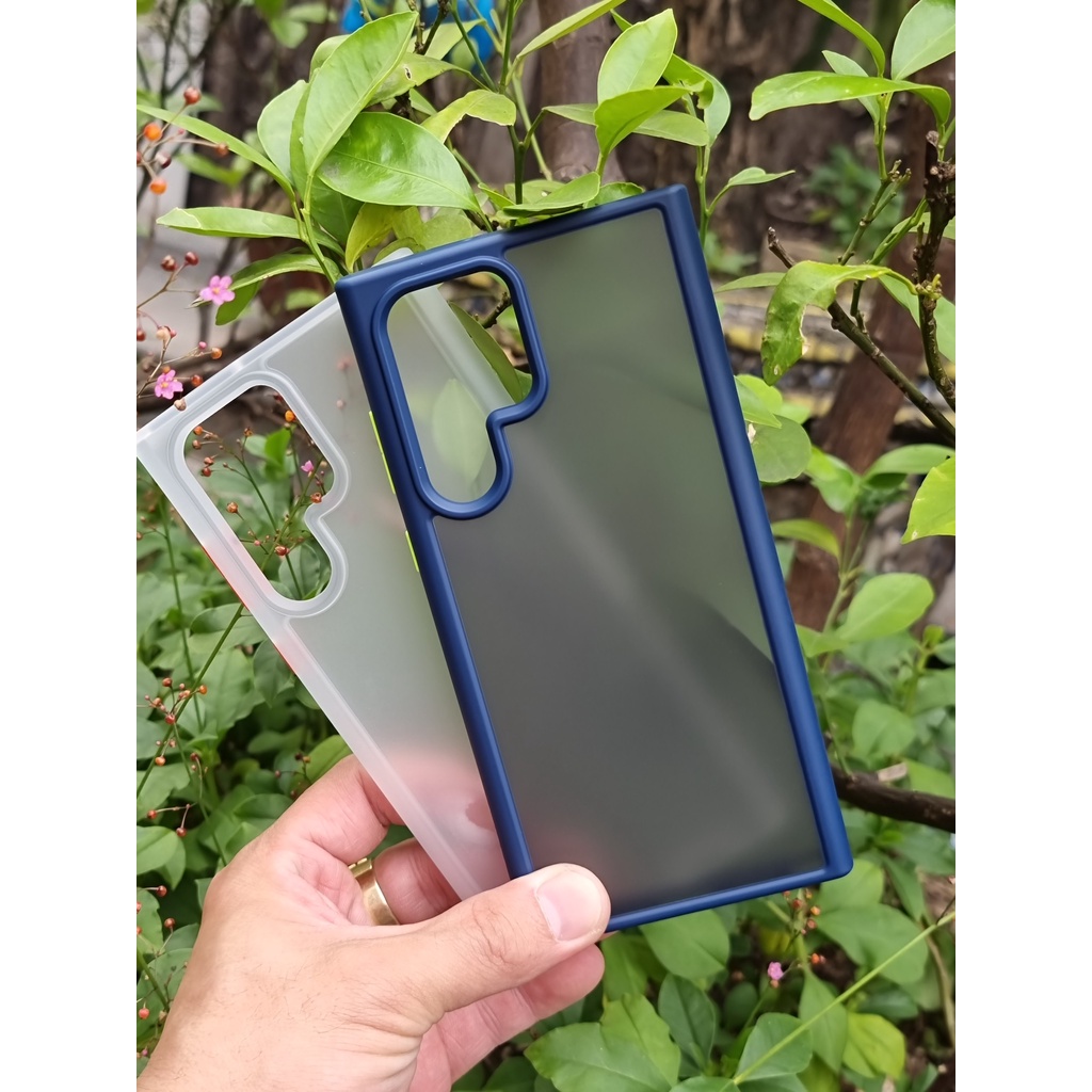 Samsung S22, S22 Plus, S22 Ultra - Ốp lưng X&amp;M nhám viền màu dẻo chống sốc chống Vân tay cao cấp