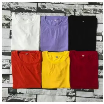 Combo 6 áo thun trơn Unisex (Đen, Trắng, Đỏ, Vàng, Cam, Tím)
