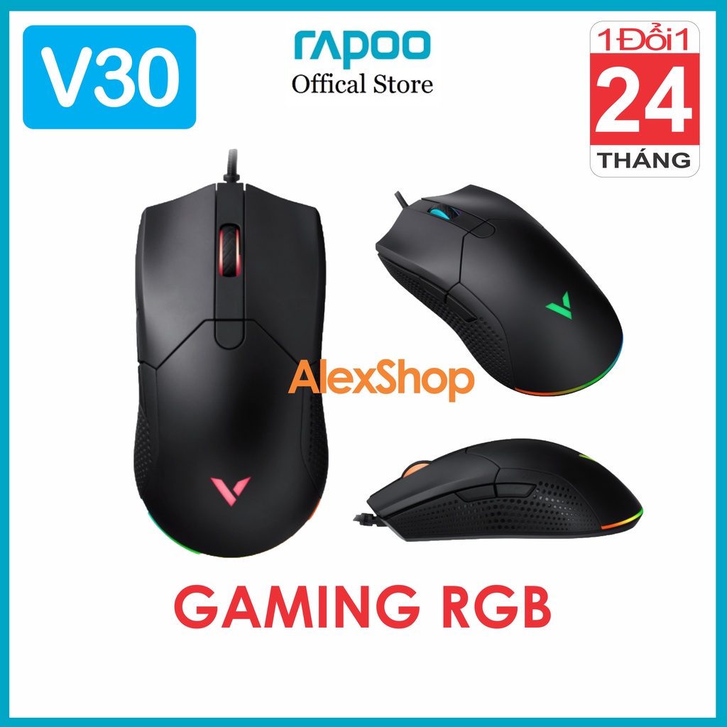 [Chính Hãng] Rapoo V30 Chuột Gaming Đèn RGB - Bảo Hành 1 Đổi 1 24 Tháng