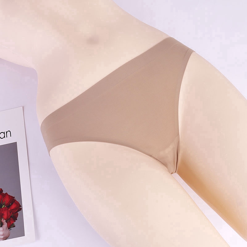 Quần lót lọt khe hình chữ T vải lụa băng mềm màu trơn lưng thấp không đường may cho nữ size M-XL
