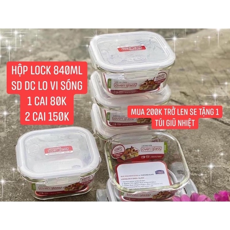 Hộp thuỷ tinh lock& lock 840ml