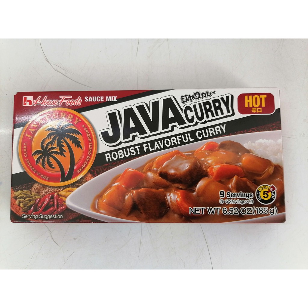 [185g – ROBUST - HOT] Viên xốt cà ri cô đặc vị cay [Japan] HOUSE FOODS Java Curry Sauce Mix (hty-hk)