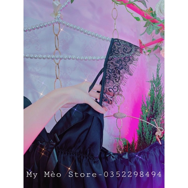 Lụa đen dây ren thiết kế | BigBuy360 - bigbuy360.vn