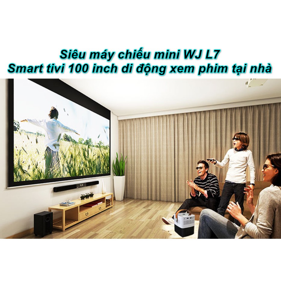 Siêu máy chiếu mini WJ L7 – Smart tivi 100 inch di động xem phim tại nhà – King's Quality
