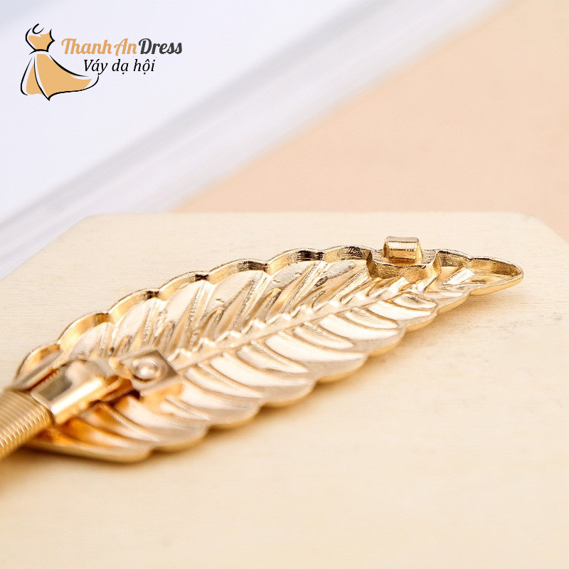 Thắt Lưng Hình Lá Kim Loại Cao Cấp Thiết kế Lò Xo Co Giãn Tốt