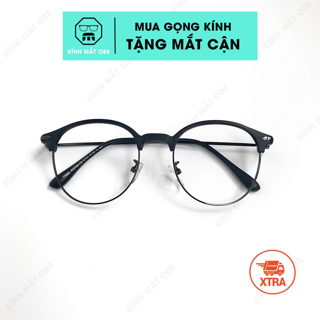 Gọng kính cận nam nữ OBE mắt tròn gọng kim loại màu sắc thời trang 2736