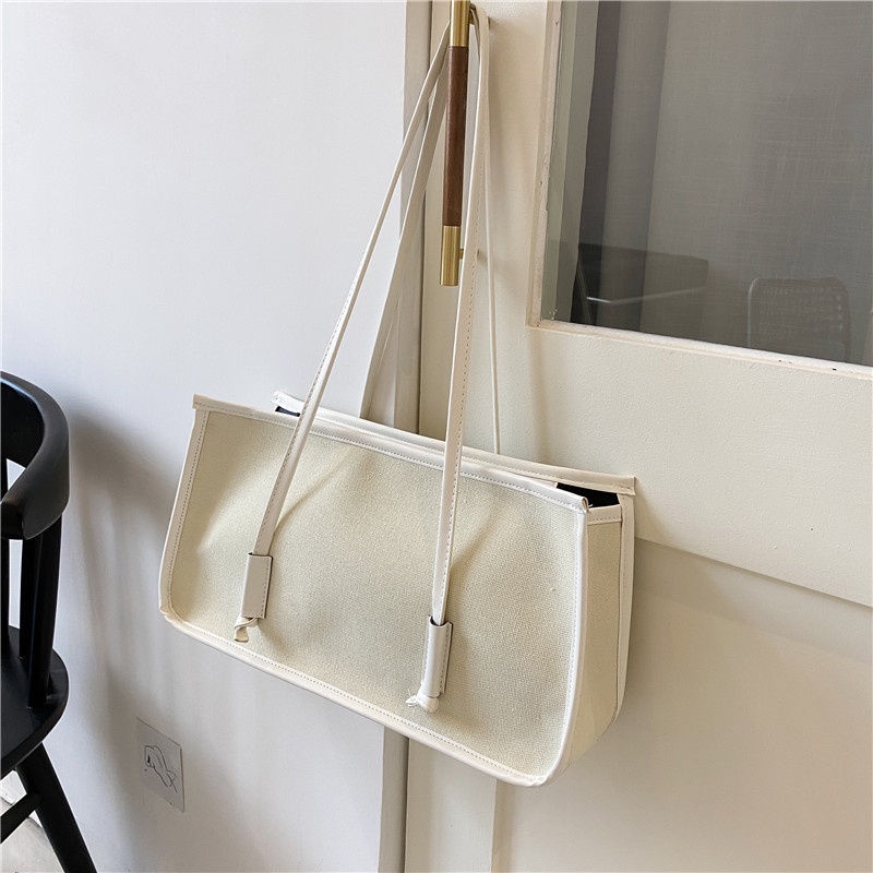 Túi Tote Đeo Dưới Cánh Tay Màu Sắc Retro Thời Trang Cho Nữ