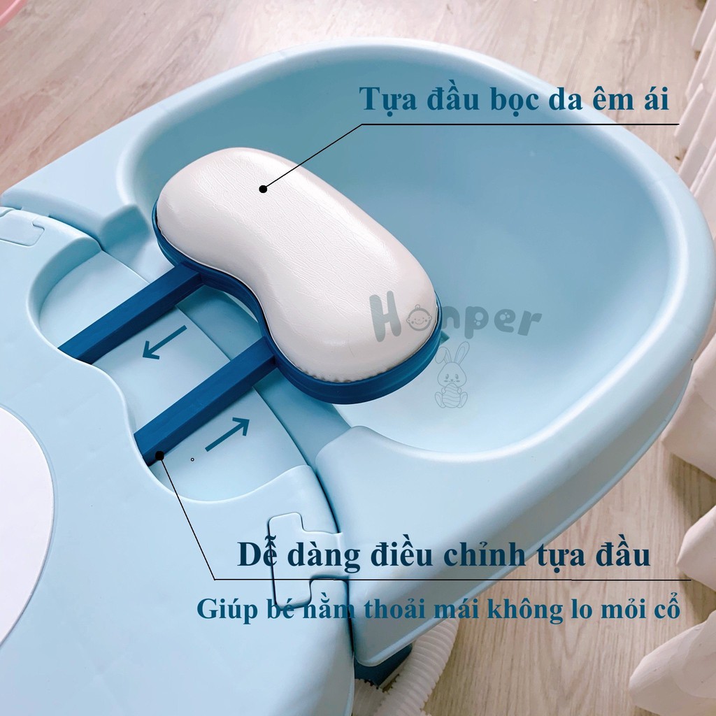 Ghế gội đầu cho bé chính hãng Honper chịu lực 60kg có giá đỡ riêng phân phối chính hãng Bonbon Mart
