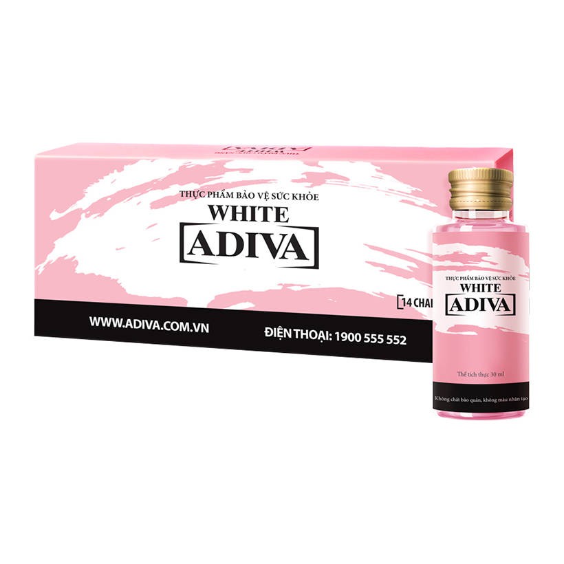 Collagen Adiva White nước uống đẹp da chống lão hóa (Hộp 14 chai 30ml)