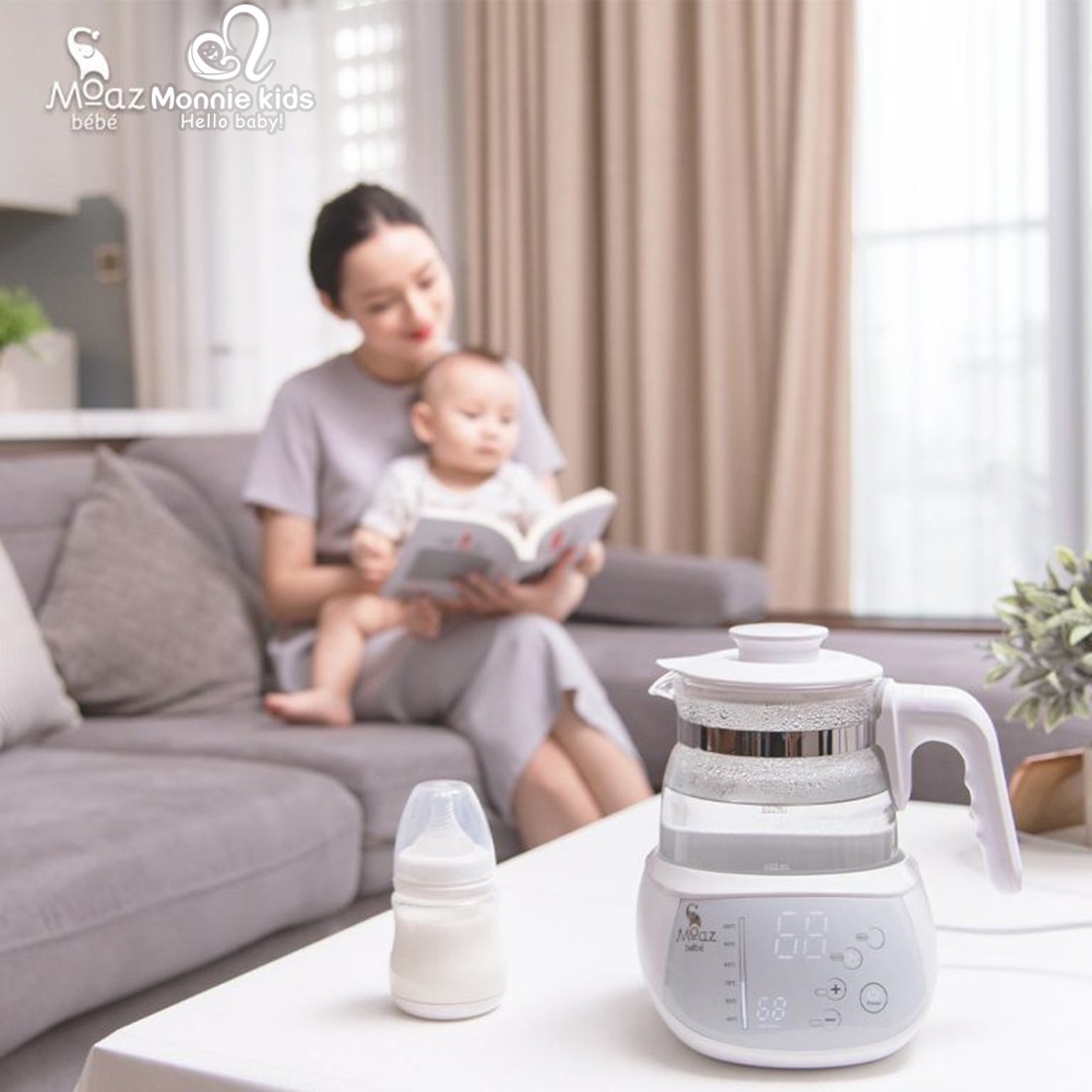 Bình đun nước siêu tốc giữ nhiệt Moaz Bebe MB002 pha sữa, trà và cafe dung tích 1 lít