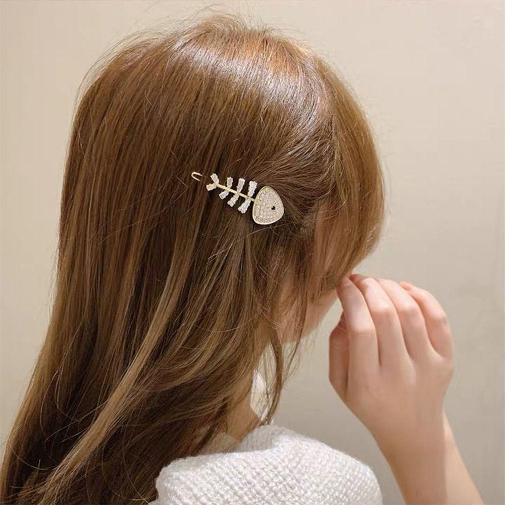 Kẹp Tóc Hình Hoa / Xương Cá Bằng Hợp Kim Thời Trang Cho Nữ