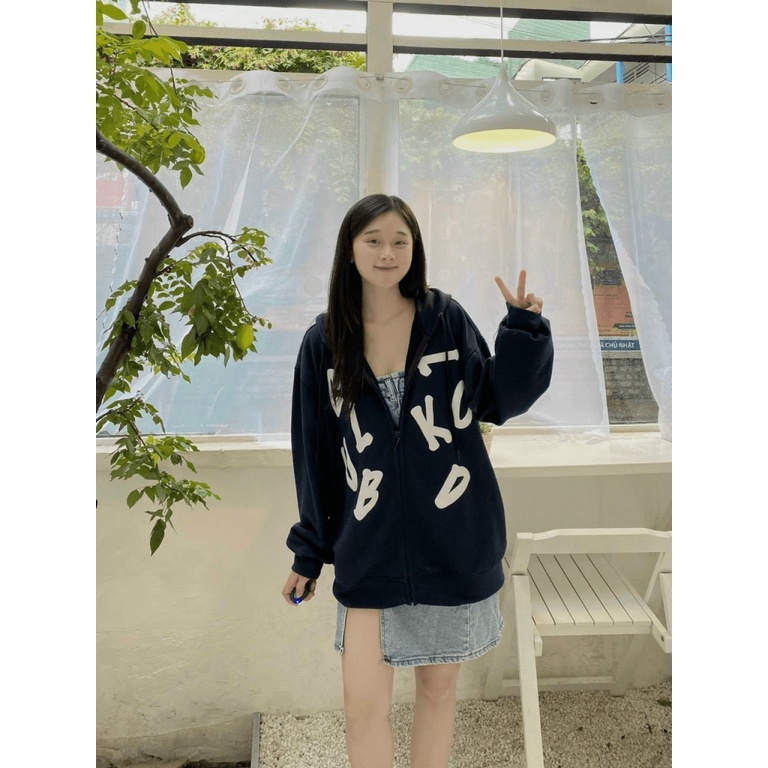 Áo Khoác Hoodie Nam Nữ Có Dây Kéo Họa Tiết Nỗi Siêu Xinh Siêu Cute