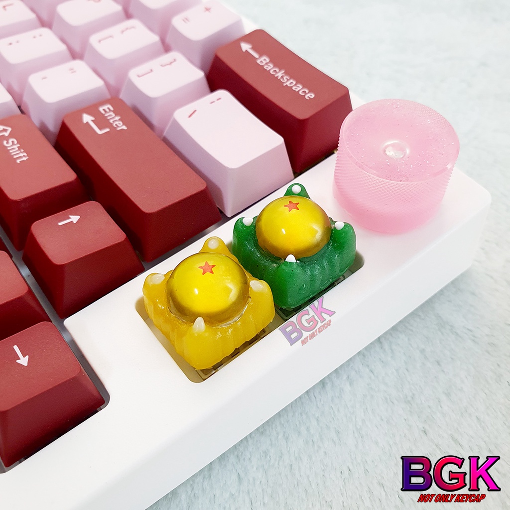 Nút bàn phím keycap Artisan Hình Viên Ngọc Rồng Bằng Cast Resin Đổ Từng Lớp Xuyên LED
