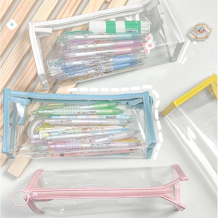Hộp Đựng Bút Trong Suốt Sức Chứa Lớn Phong Cách Hàn Quốc
