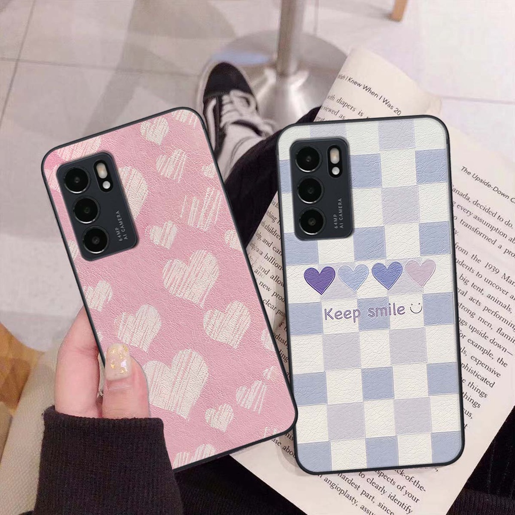 Ốp Oppo Reno6 / Reno6 Z 5G / Reno 6 caro trái tim cá tính, thời trang siêu đẹp, siêu phong cách