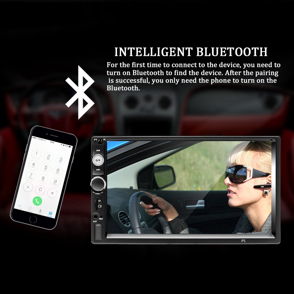 Máy nghe nhạc MP5 FM Bluetooth 2 Din 7" thế hệ 3 7010B MirrorLink cho Android / IOS