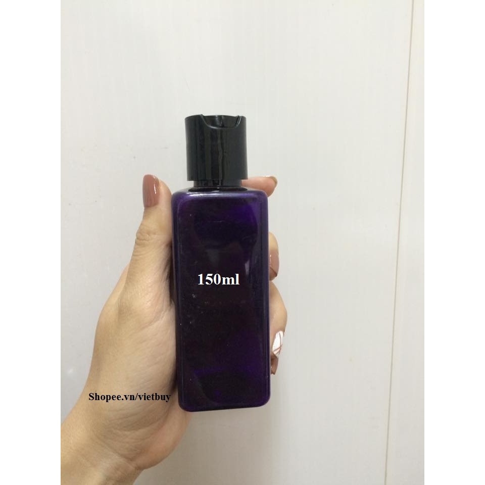 Chai nhựa vuông tím nắp press 150ml