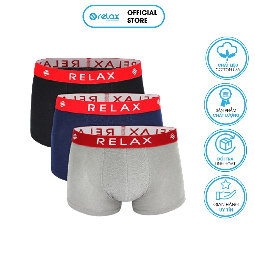 Quần lót nam boxer RLTK019 quần sịp nam thoáng mát mềm mại cao cấp, co giãn tốt, ôm gọn - RELAX FAMILY