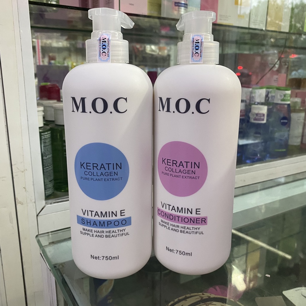 Dầu gội dầu xả MOC keratin collagen 750ml