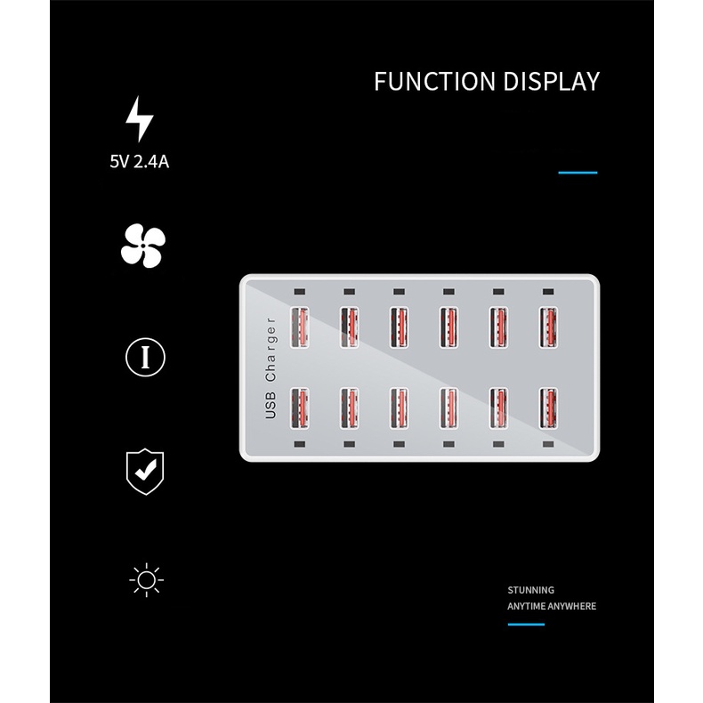 Bộ chia USB 12 lổ - Tiêu chuẩn châu âu [CHẤT]