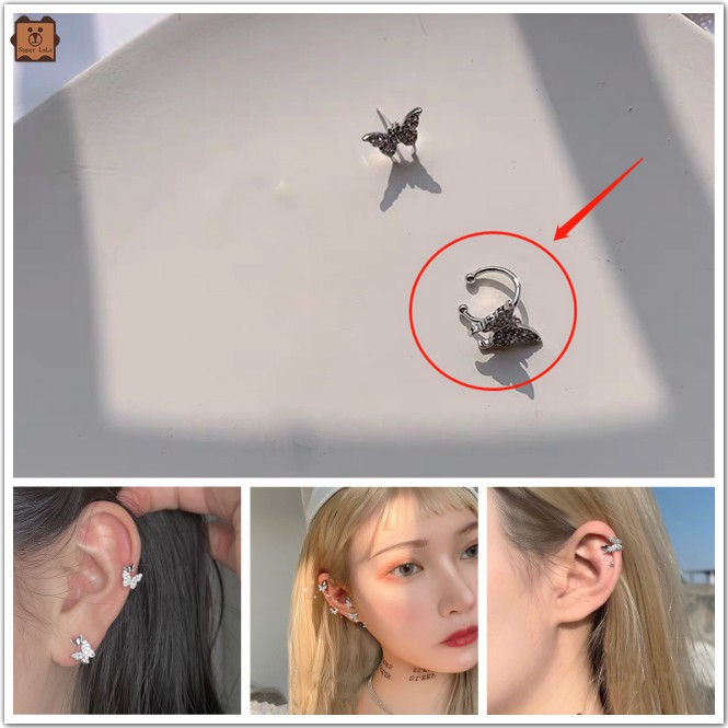 Khuyên Tai Hình Bướm Đính Đá Sang Trọng Thời Trang