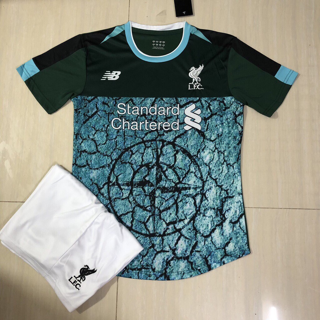 [RẺ VÔ ĐỊCH] Bộ Quần Áo Bóng Đá Liverpool 2019 Thun Lạnh Cao Cấp Thái Lan - Đồ Đá Banh Màu Xanh Rằn Ri