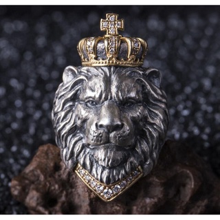 Nhẫn hình đầu sư tử simba phong cách retro âu mỹ cho nam