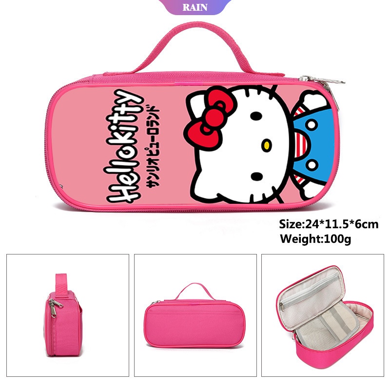 Túi Đựng Bút Sức Chứa Lớn Họa Tiết Hello Kitty Dễ Thương Dành Cho Nữ