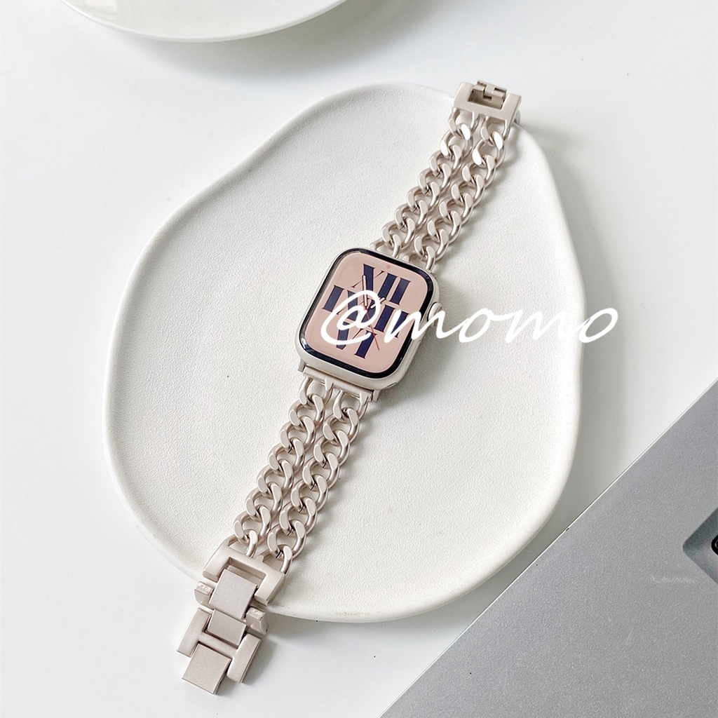 Dây Đeo Denim Inox Cho Đồng Hồ Thông Minh Series 7 6 5 4 3 41mm 45mm 42mm 40mm 44mm