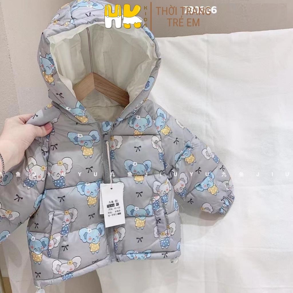 Áo phao lông vũ cho bé từ 1 đến 6 tuổi, áo khoác gió kèm mũ siêu nhẹ cho bé gái - HK KIDS (mã 78306)