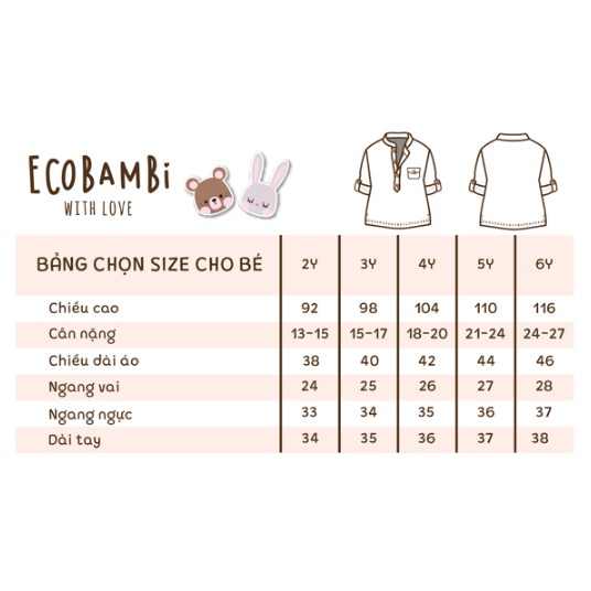 Áo sơ mi cổ trụ linen bé trai