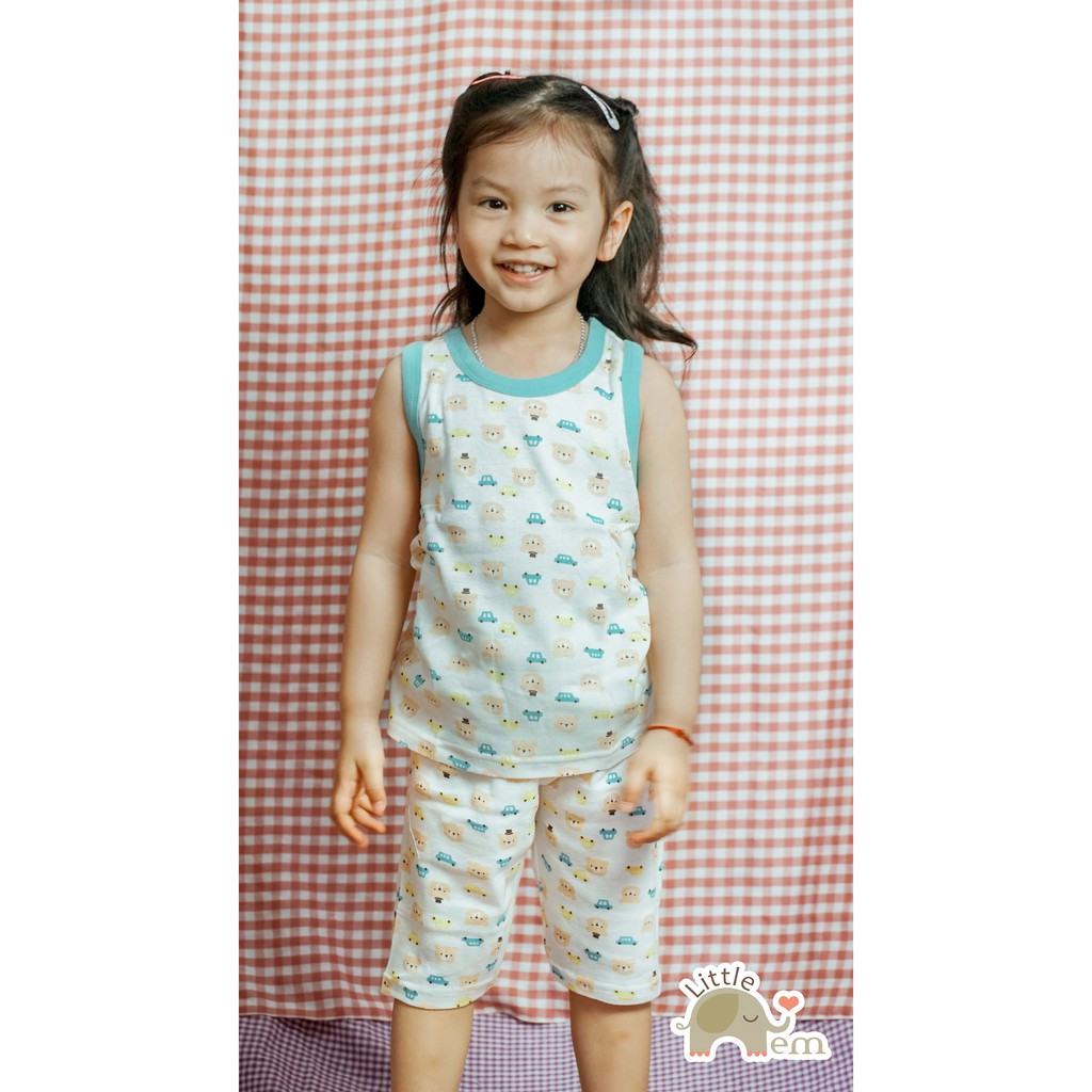 Set 2 bộ đồ bé trai Cotton xuất Nhật sát nách _ Bear