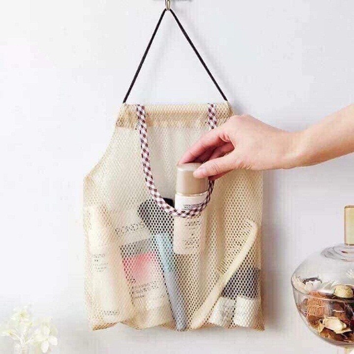 Túi lưới đựng hành tỏi rau củ quả đựng mỹ phẩm treo tường tiện dụng