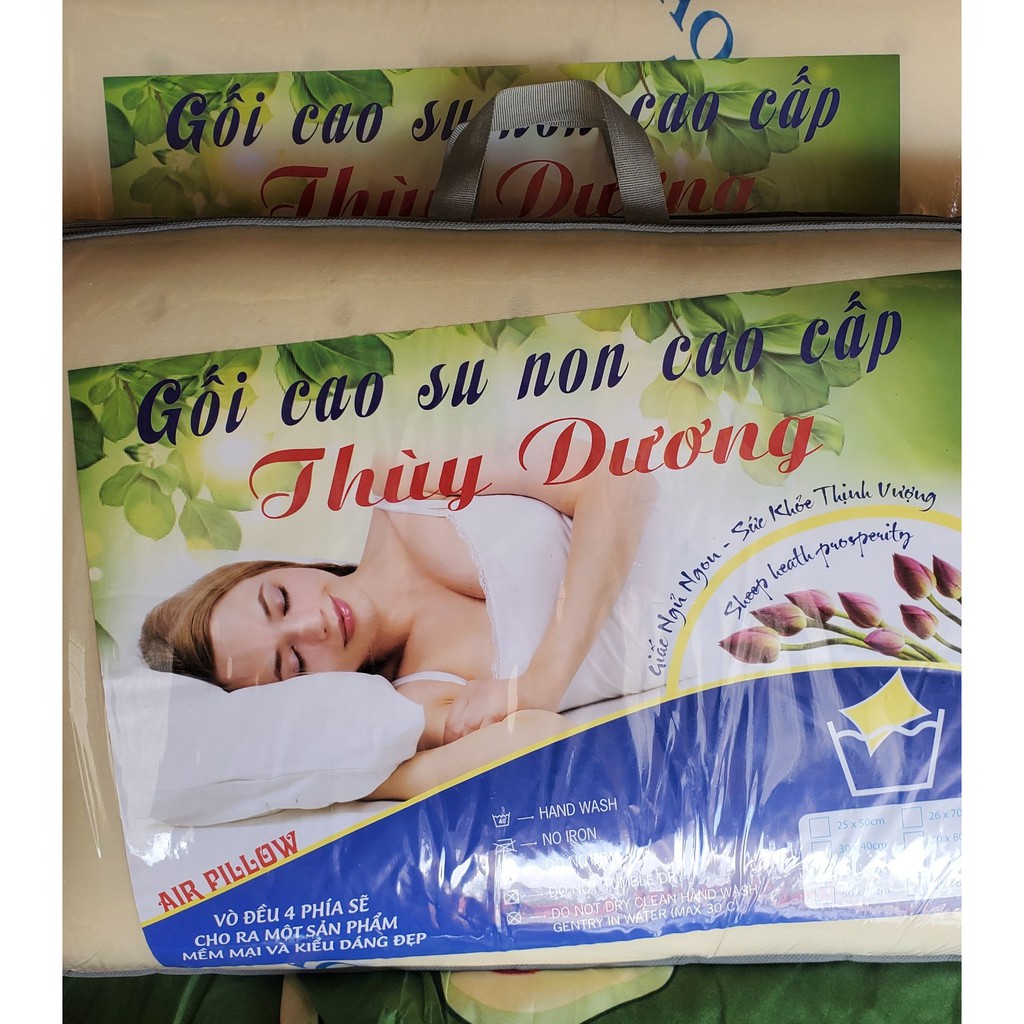 Gối nằm cao su non cao cấp ⚡ nhập mã giảm giá SANG6666⚡ Kích thướt 40x60 - mua 2 gối tặng 1 vỏ gối ngẫu nhiên.