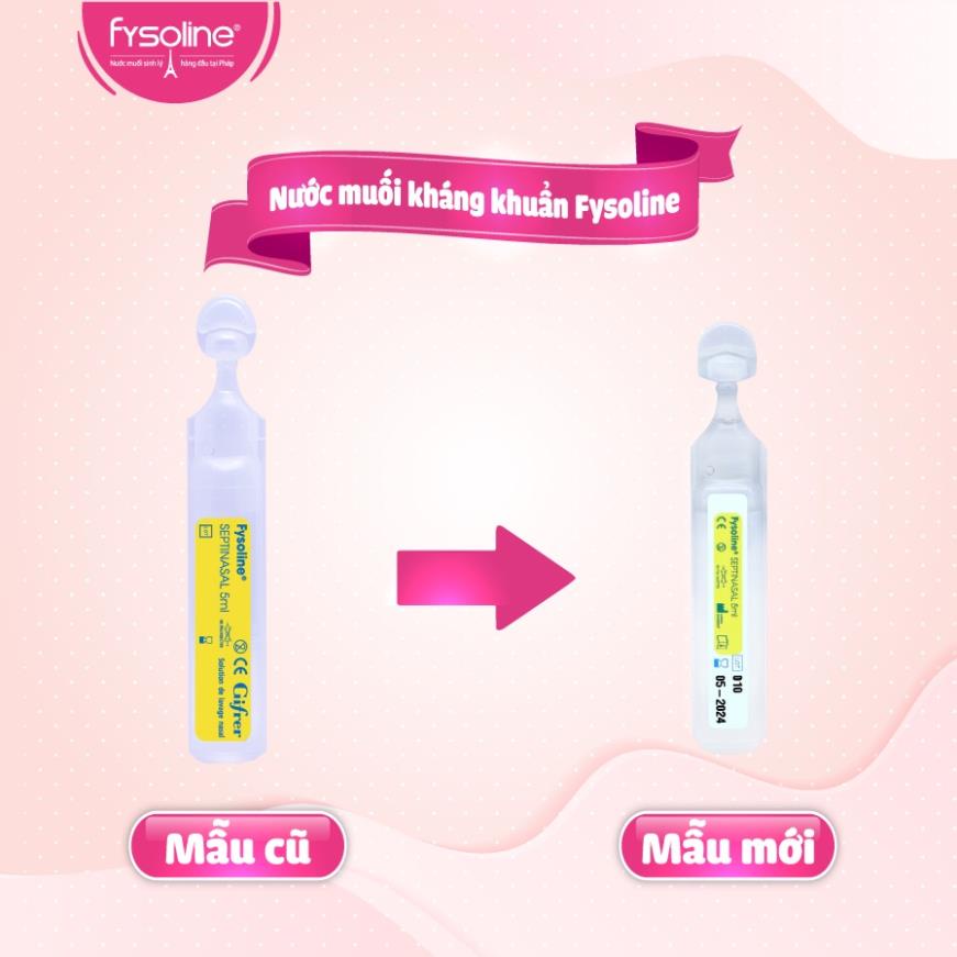 Fysoline - Nước muối sinh lý Kháng khuẩn Pháp - Hỗ trợ nghẹt mũi, viêm mũi, sổ mũi