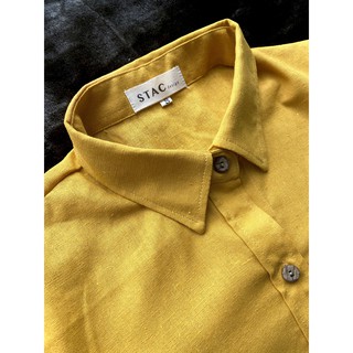 Áo Sơ mi Linen bột vàng