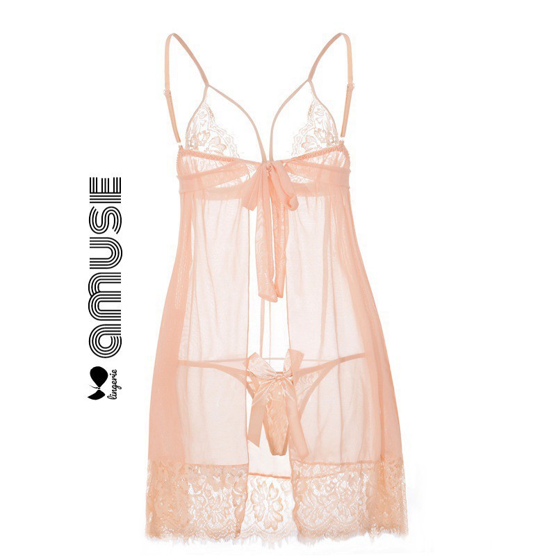 [FreeSize dưới <60 kg ] Váy ngủ sexy _đầm ngủ sexy voan thun ren cúp ngực quyến rũ AM10004 | BigBuy360 - bigbuy360.vn