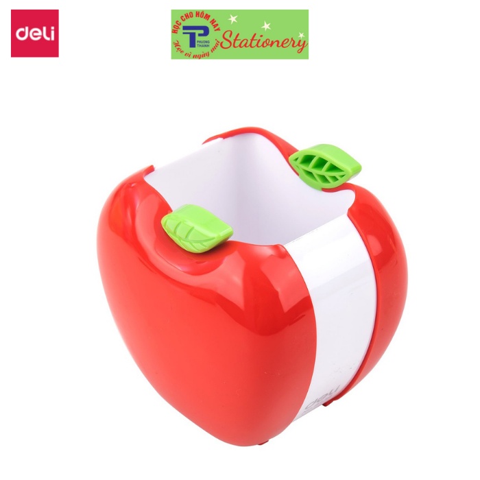 Cốc cắm bút hình quả táo Deli - Đỏ, Xanh lá - 1 chiếc - E9139
