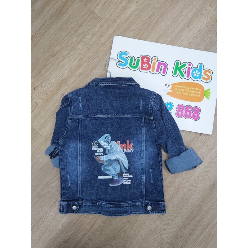 (ảnh thật) áo khoác jean cho bé SBAJ22 sz 18-25kg áo bò bé trai/ bé gái (hàng có sẵn) nhiều hình