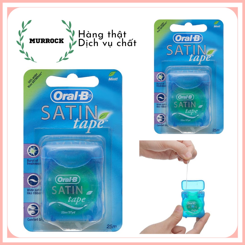 Chỉ nha khoa, xỉa răng Oral B Satin Tape làm sạch kẽ răng UK Anh Quốc 25m