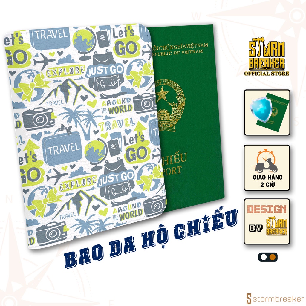Bao Da Hộ Chiếu/Passport Du Lịch Nam - Nữ  JUST GO TRAVEL - PPT081 STORMBREAKER