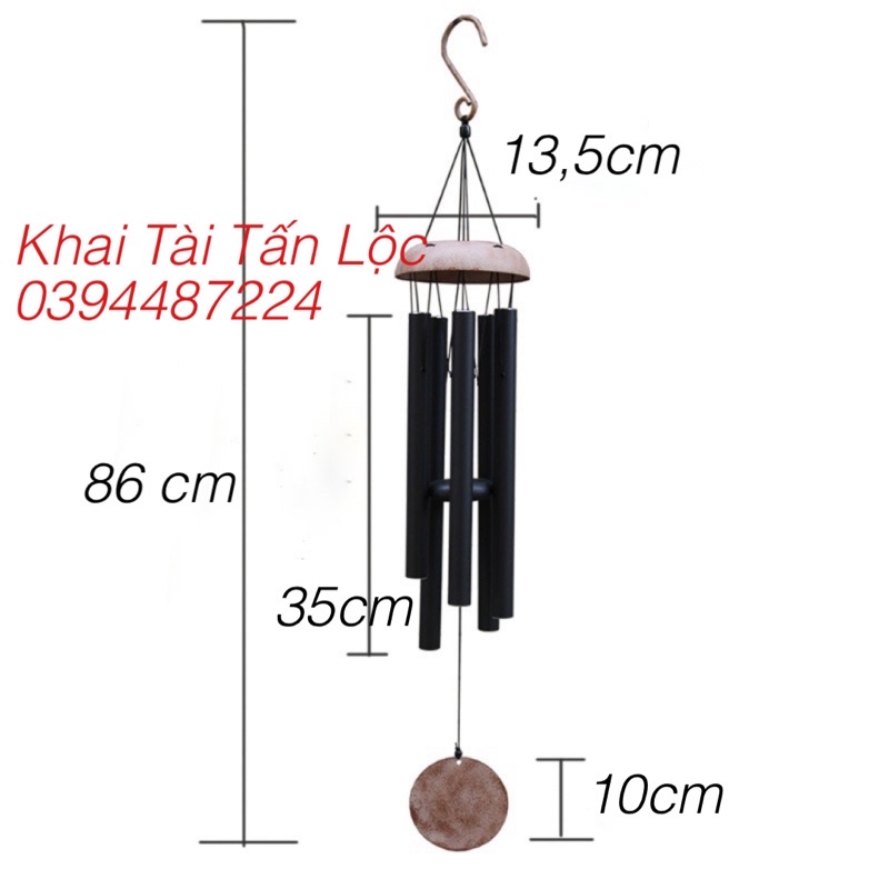 Chuông gió nhạc thiền Ngũ Phúc phong thủy hoá sát chiêu tài