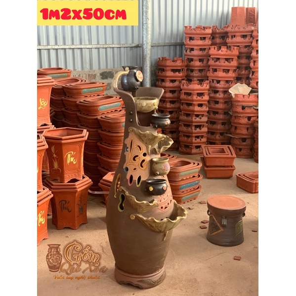 Thác nước phong thuỷ gốm,đài phun nước 50cm,66cm,88cm,1m2