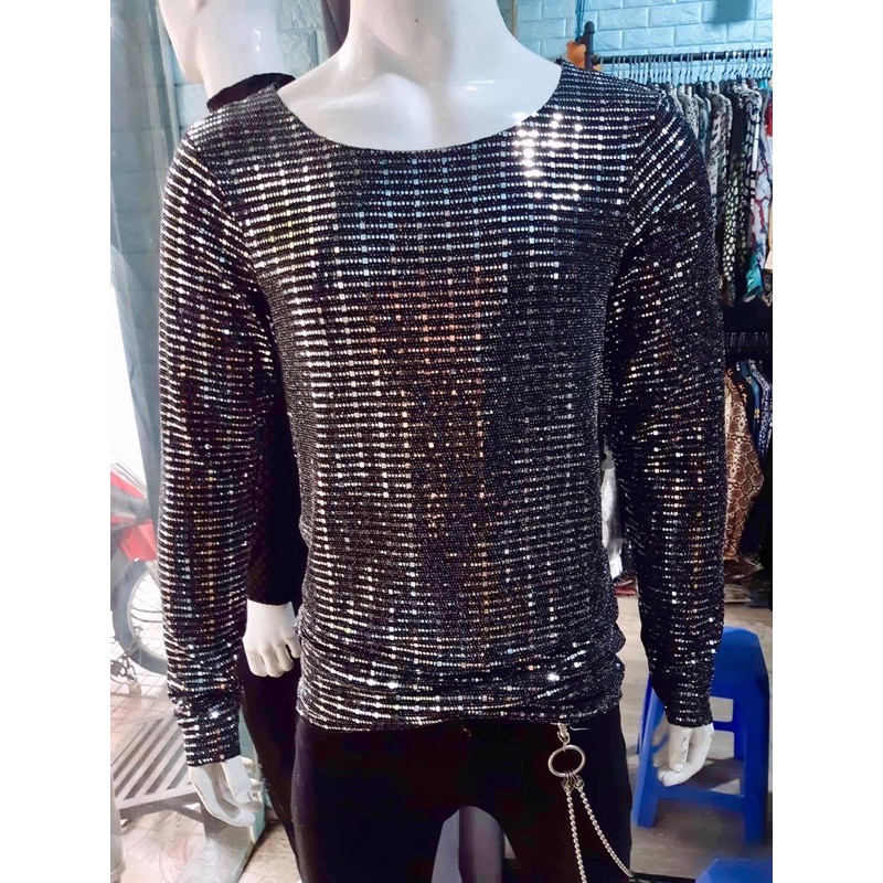 Áo thun kim sa cổ thuyền sang trọng | BigBuy360 - bigbuy360.vn