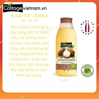 Sữa tắm Oil Extra Cottage của Pháp, phân phối chính hãng, dung tích 250ml / 560ml, Cottage oil, hoa nhài,trà,đại,monoi