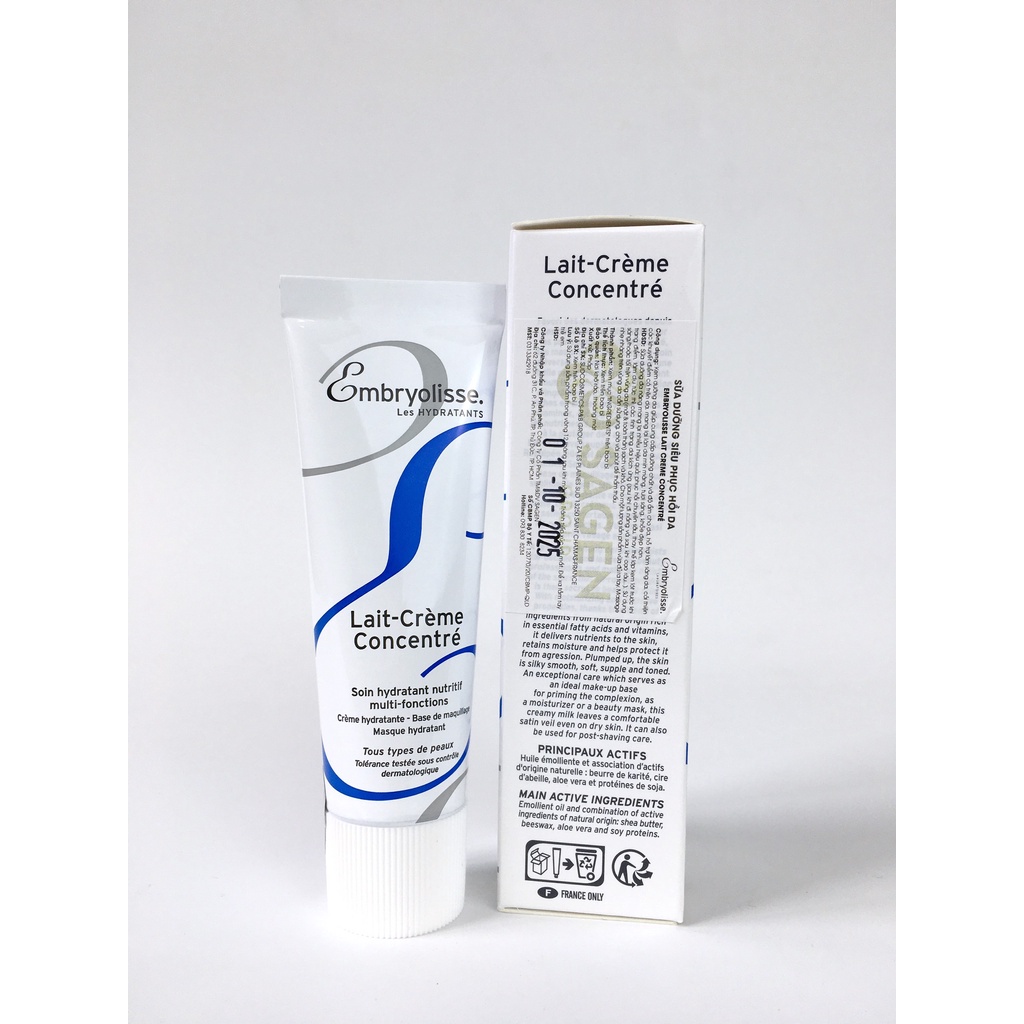 Kem dưỡng ẩm phục hồi da Embryolisse Lait Crème Concentré 30ml/75ml