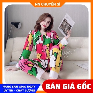Đồ bộ nữ 🛑 Đồ bộ mặc nhà 🛑 Đồ bộ kate vải mềm mịn mát họa tiết in hình dễ thương DBKIHTD14 🛑 Ảnh thật