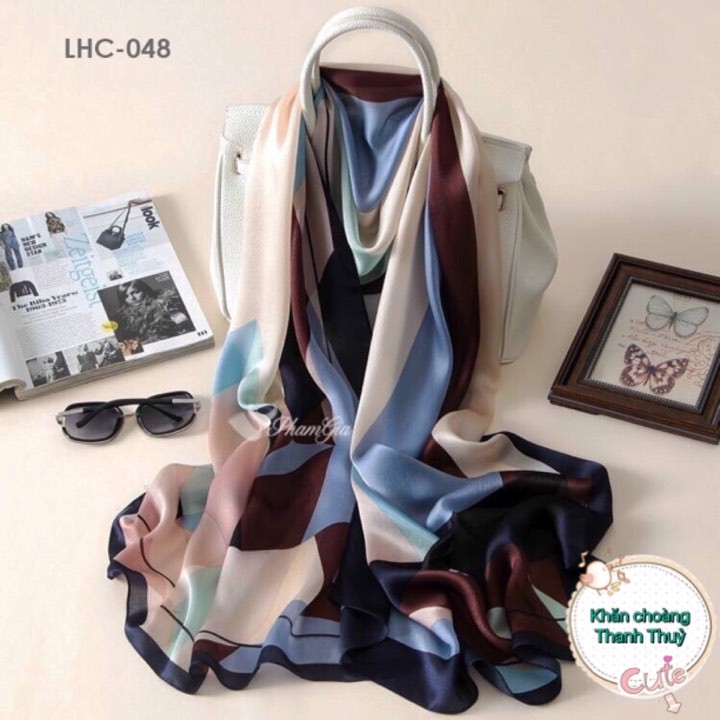 Lụa - khăn lụa Hoa văn mỏng cao cấp