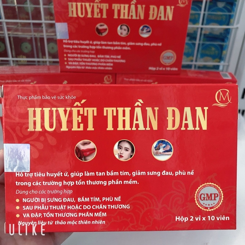 Huyết Thần đan , viên uống giảm phù nề Bầm Tím hộp 20 viên