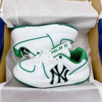 Giày MLB Chunky Liner White Black quoai dán đế nâu chữ la Xịn Sò, Giầy MLB Đen Xanh Trắng Full Box Bill